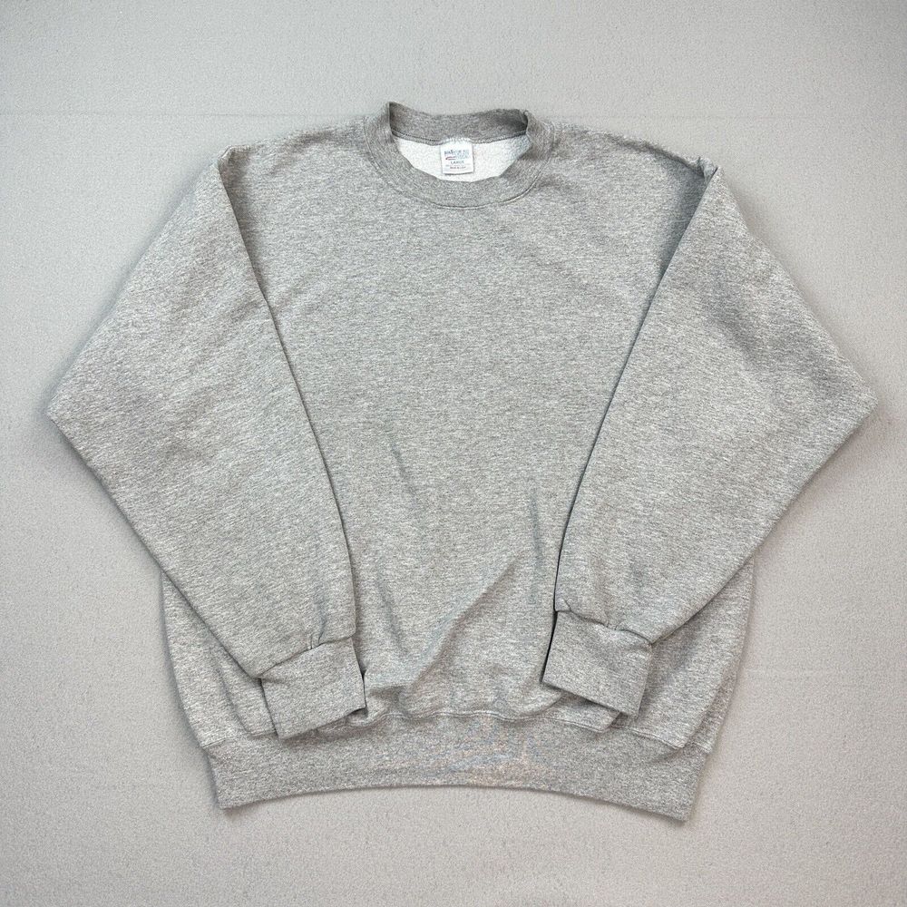 Vintage Eagle USA Sweater Adult Large Gray Crewneck Sweatshirt Pullover 90s